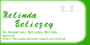 melinda beliczey business card